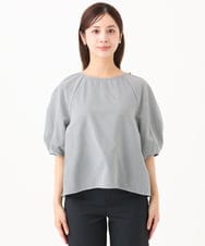 F6BID09230 MICHEL KLEIN(小さいサイズ)(メゾン ドゥ サンク) [小さいサイズ]パフスリーブブラウス ライトグレー