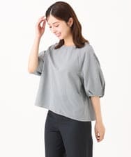 F6BID09230 MICHEL KLEIN(小さいサイズ)(メゾン ドゥ サンク) [小さいサイズ]パフスリーブブラウス ライトグレー