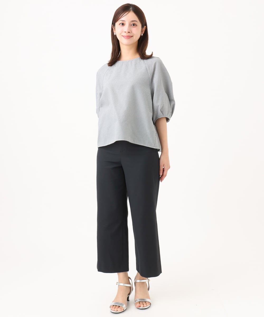 F6BID09230 MICHEL KLEIN(小さいサイズ)(メゾン ドゥ サンク) [小さいサイズ]パフスリーブブラウス ライトグレー