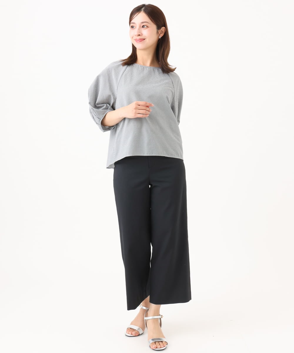 F6BID09230 MICHEL KLEIN(小さいサイズ)(メゾン ドゥ サンク) [小さいサイズ]パフスリーブブラウス ライトグレー