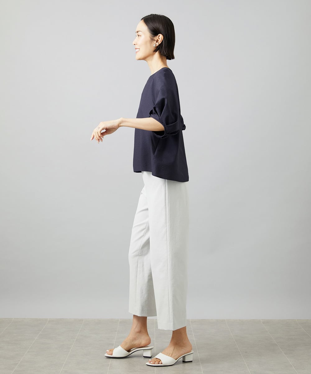 F6BID09230 MICHEL KLEIN(小さいサイズ)(メゾン ドゥ サンク) [小さいサイズ]パフスリーブブラウス ライトグレー