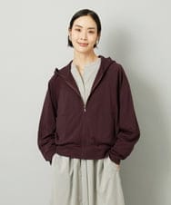F6CAD04270 MICHEL KLEIN(小さいサイズ)(メゾン ドゥ サンク) [小さいサイズ]シアー裏毛アクセントラメパーカー ボルドー