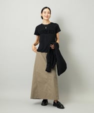 F6CAD04270 MICHEL KLEIN(小さいサイズ)(メゾン ドゥ サンク) [小さいサイズ]シアー裏毛アクセントラメパーカー ブラック