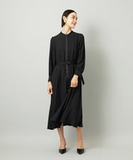 F6EAD05360 MICHEL KLEIN(小さいサイズ)(メゾン ドゥ サンク) [小さいサイズ]ノーカラーフレアーワンピース ブルー