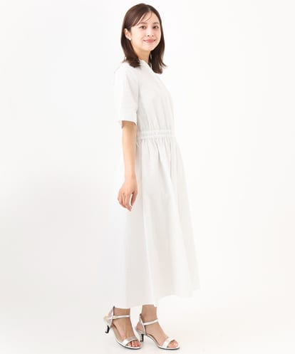F6EID01370 MICHEL KLEIN(小さいサイズ) [小さいサイズ]Vネックフレアワンピース