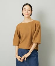 F6FAD18220 MICHEL KLEIN(小さいサイズ)(メゾン ドゥ サンク) [小さいサイズ]ホールガーメント(R)ラメニット キャメル
