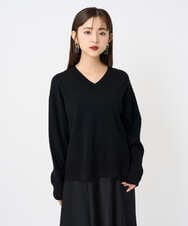 F6FAD23210 MICHEL KLEIN(小さいサイズ)(メゾン ドゥ サンク) [小さいサイズ]Vネックニット ライトブルー