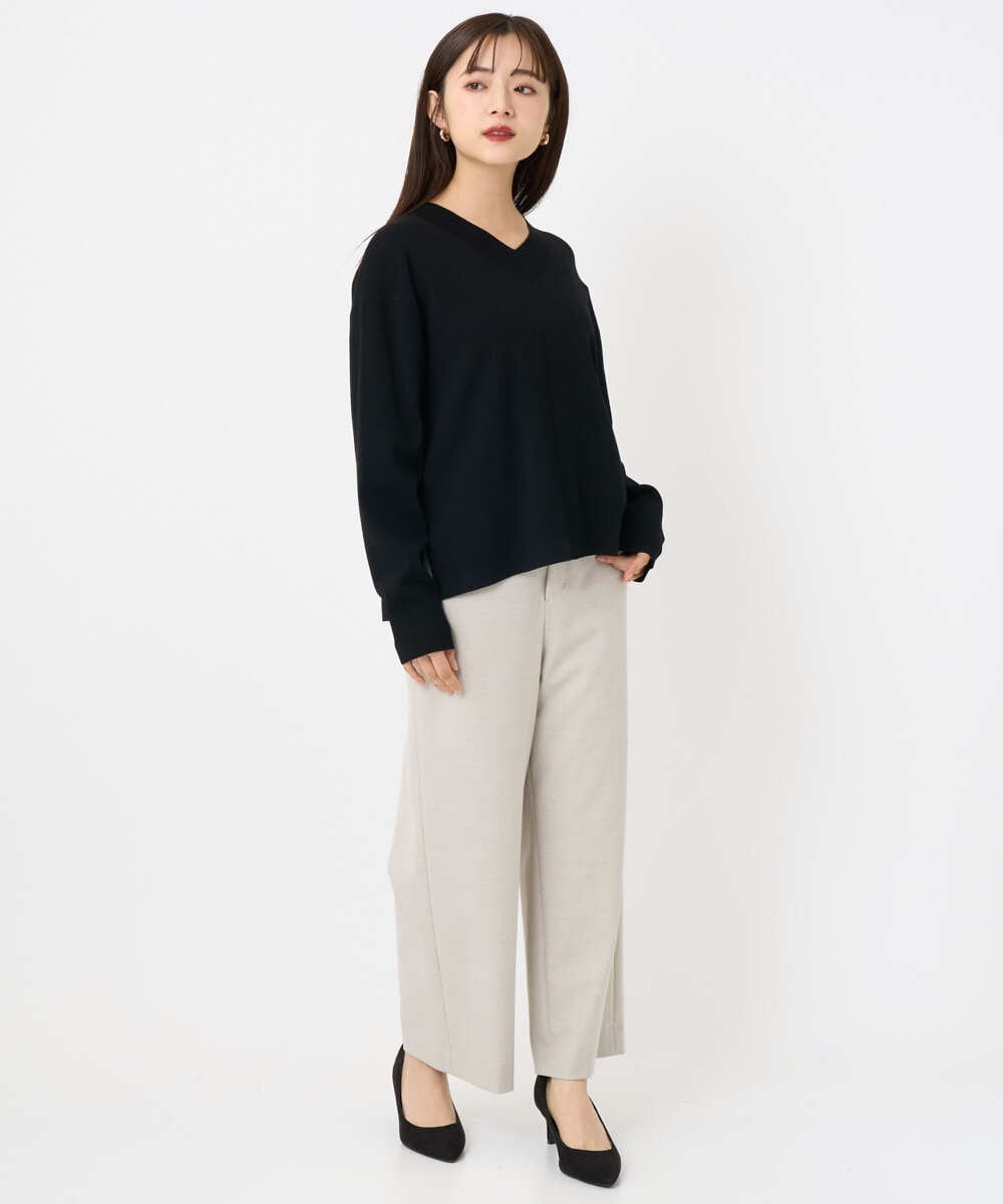 F6FAD23210 MICHEL KLEIN(小さいサイズ)(メゾン ドゥ サンク) [小さいサイズ]Vネックニット ライトブルー