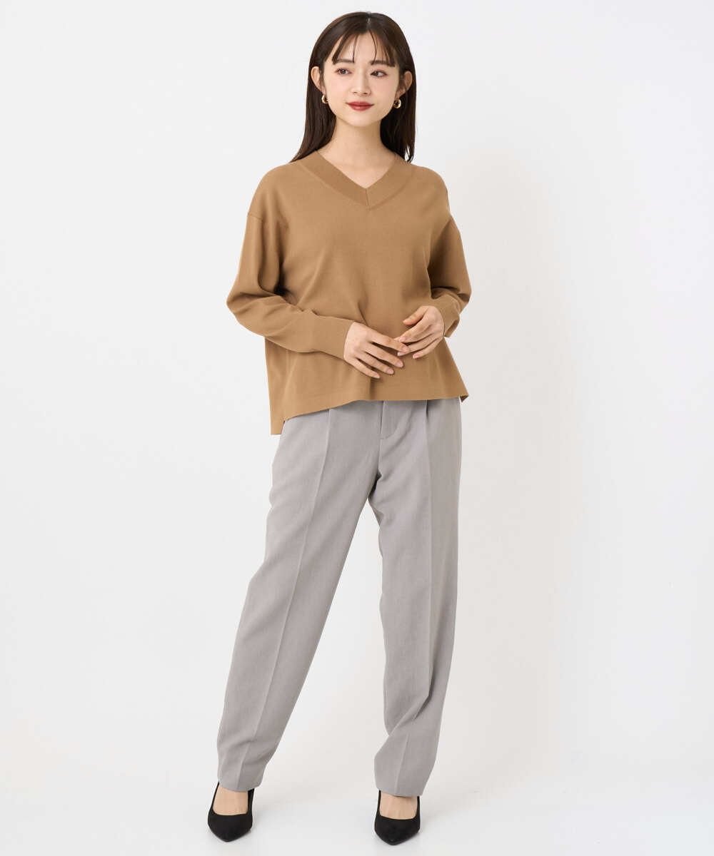 F6FAD23210 MICHEL KLEIN(小さいサイズ)(メゾン ドゥ サンク) [小さいサイズ]Vネックニット ライトブルー