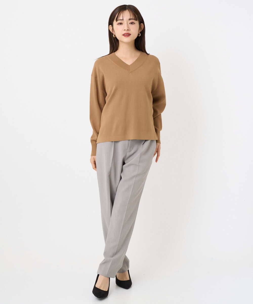 F6FAD23210 MICHEL KLEIN(小さいサイズ)(メゾン ドゥ サンク) [小さいサイズ]Vネックニット ライトブルー