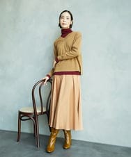 F6FAD23210 MICHEL KLEIN(小さいサイズ)(メゾン ドゥ サンク) [小さいサイズ]Vネックニット ライトブルー
