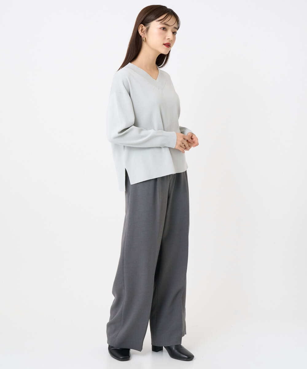 F6FAD23210 MICHEL KLEIN(小さいサイズ)(メゾン ドゥ サンク) [小さいサイズ]Vネックニット ライトブルー