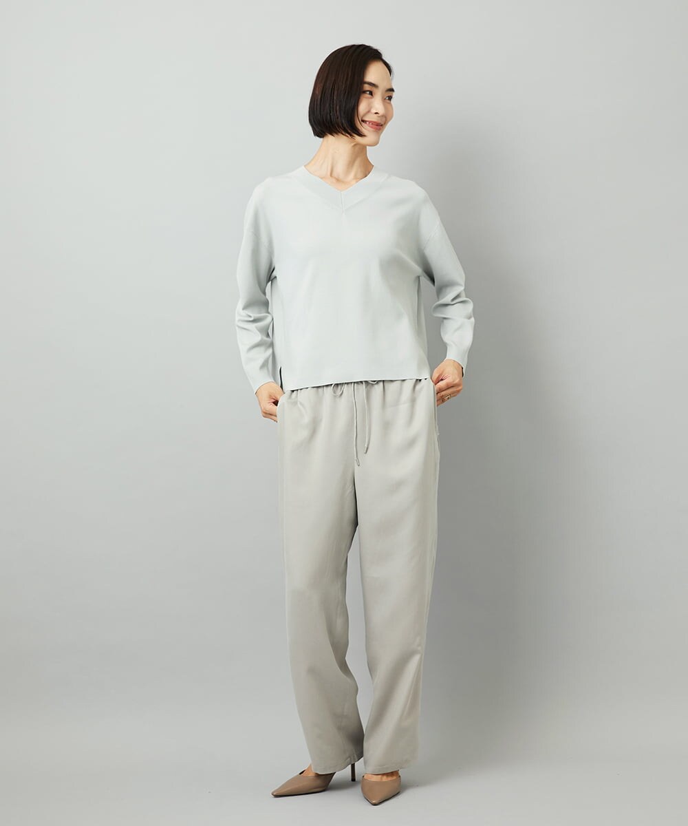 F6FAD23210 MICHEL KLEIN(小さいサイズ)(メゾン ドゥ サンク) [小さいサイズ]Vネックニット ライトブルー