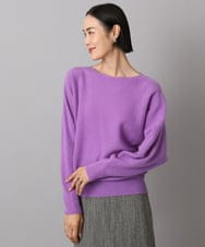 F6FAD40190 MICHEL KLEIN(小さいサイズ)(メゾン ドゥ サンク) [小さいサイズ][定番人気]ホールガーメント(R)ドルマンスリーブニット ライトグレー