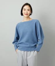 F6FAD40190 MICHEL KLEIN(小さいサイズ)(メゾン ドゥ サンク) [小さいサイズ][定番人気]ホールガーメント(R)ドルマンスリーブニット ライトグレー