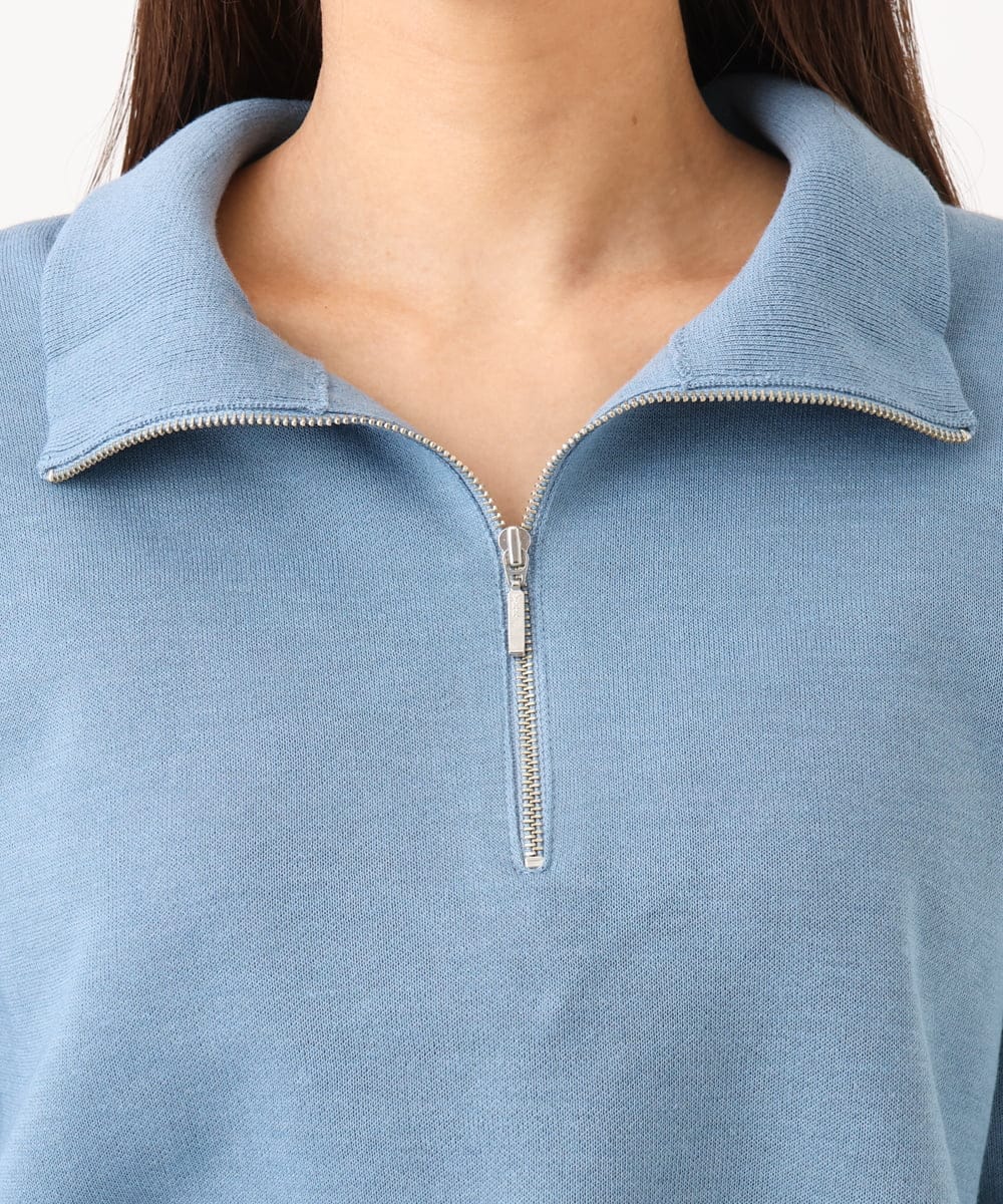 F6FAG32240 MICHEL KLEIN(小さいサイズ)(メゾン ドゥ サンク) 【小さいサイズ】ハーフジップニットプルオーバー ブルー