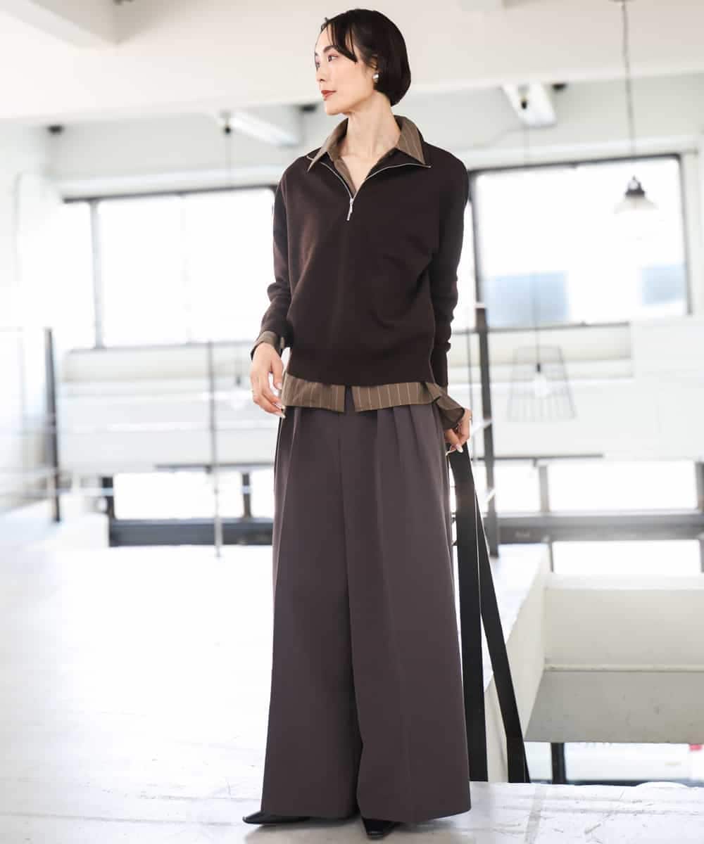 F6FAG32240 MICHEL KLEIN(小さいサイズ)(メゾン ドゥ サンク) 【小さいサイズ】ハーフジップニットプルオーバー ブルー