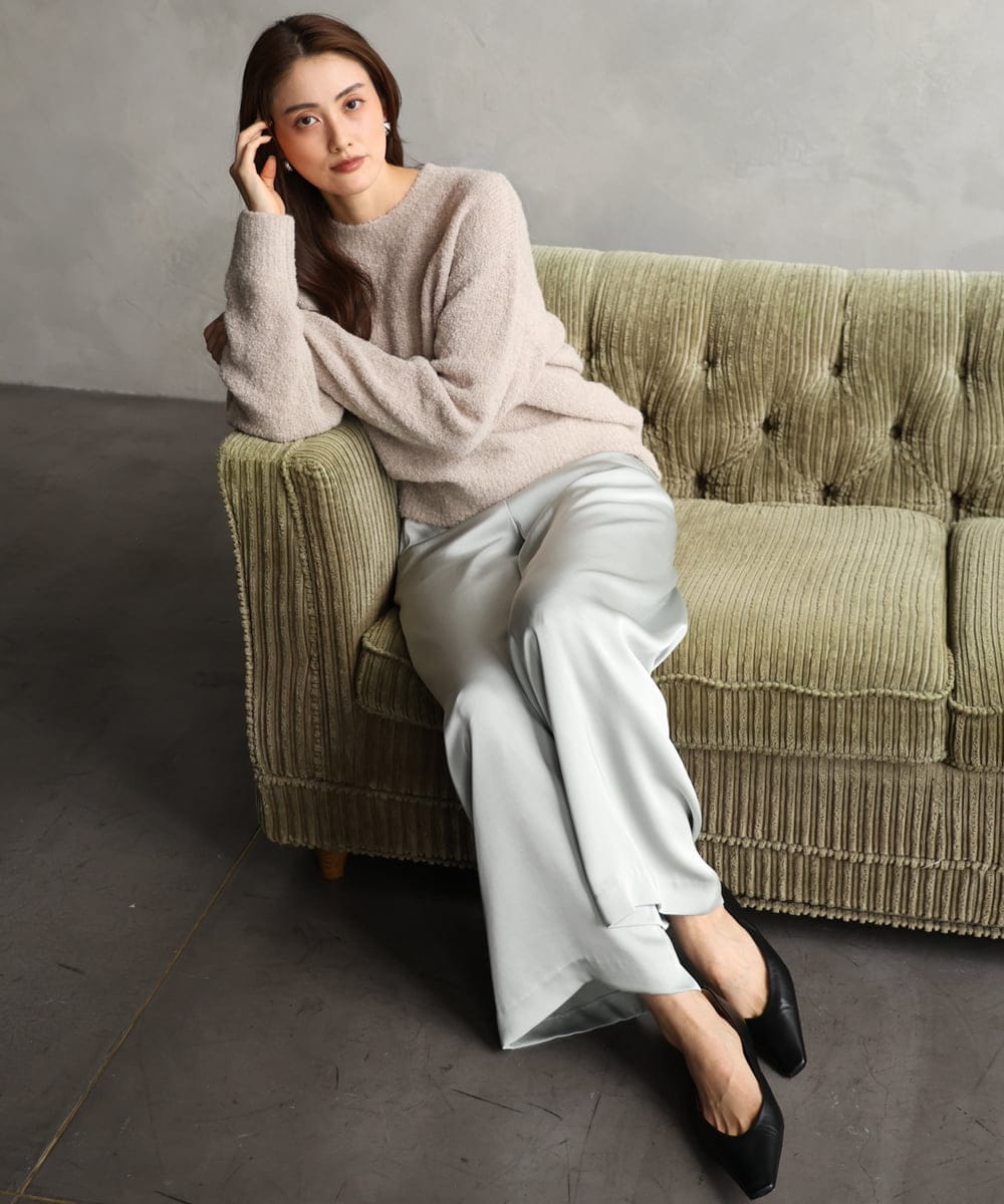 F6FAG51240 MICHEL KLEIN(小さいサイズ)(メゾン ドゥ サンク) [小さいサイズ]アルパカブークレニット ベージュ