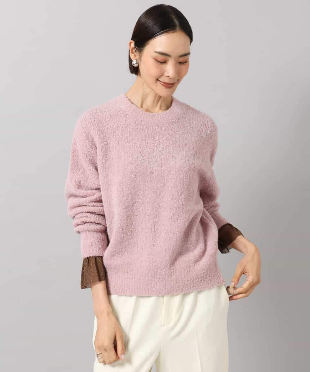 F6FAG51240 MICHEL KLEIN(小さいサイズ)(メゾン ドゥ サンク) [小さいサイズ]アルパカブークレニット ピンク