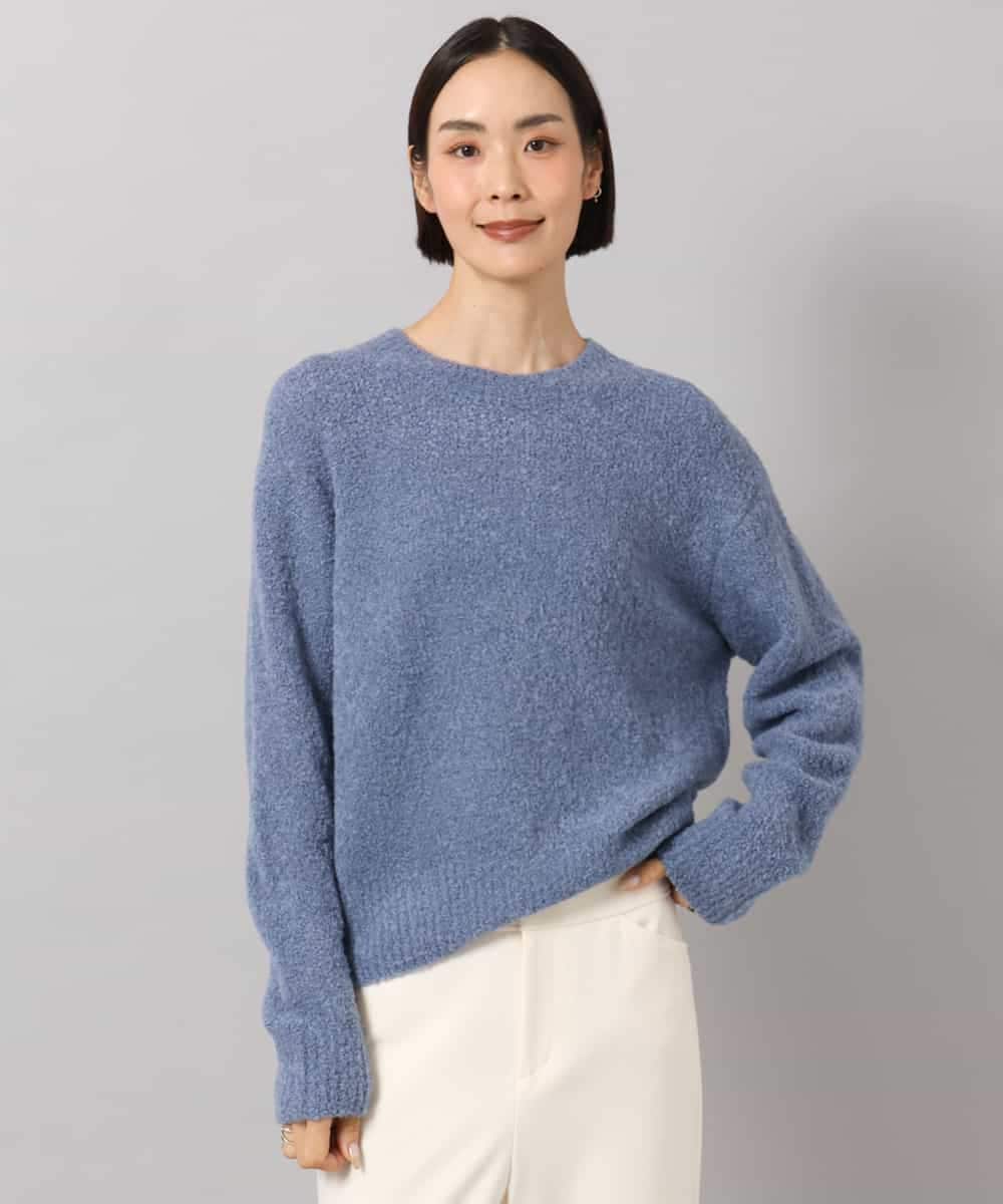 F6FAG51240 MICHEL KLEIN(小さいサイズ)(メゾン ドゥ サンク) [小さいサイズ]アルパカブークレニット ブルー