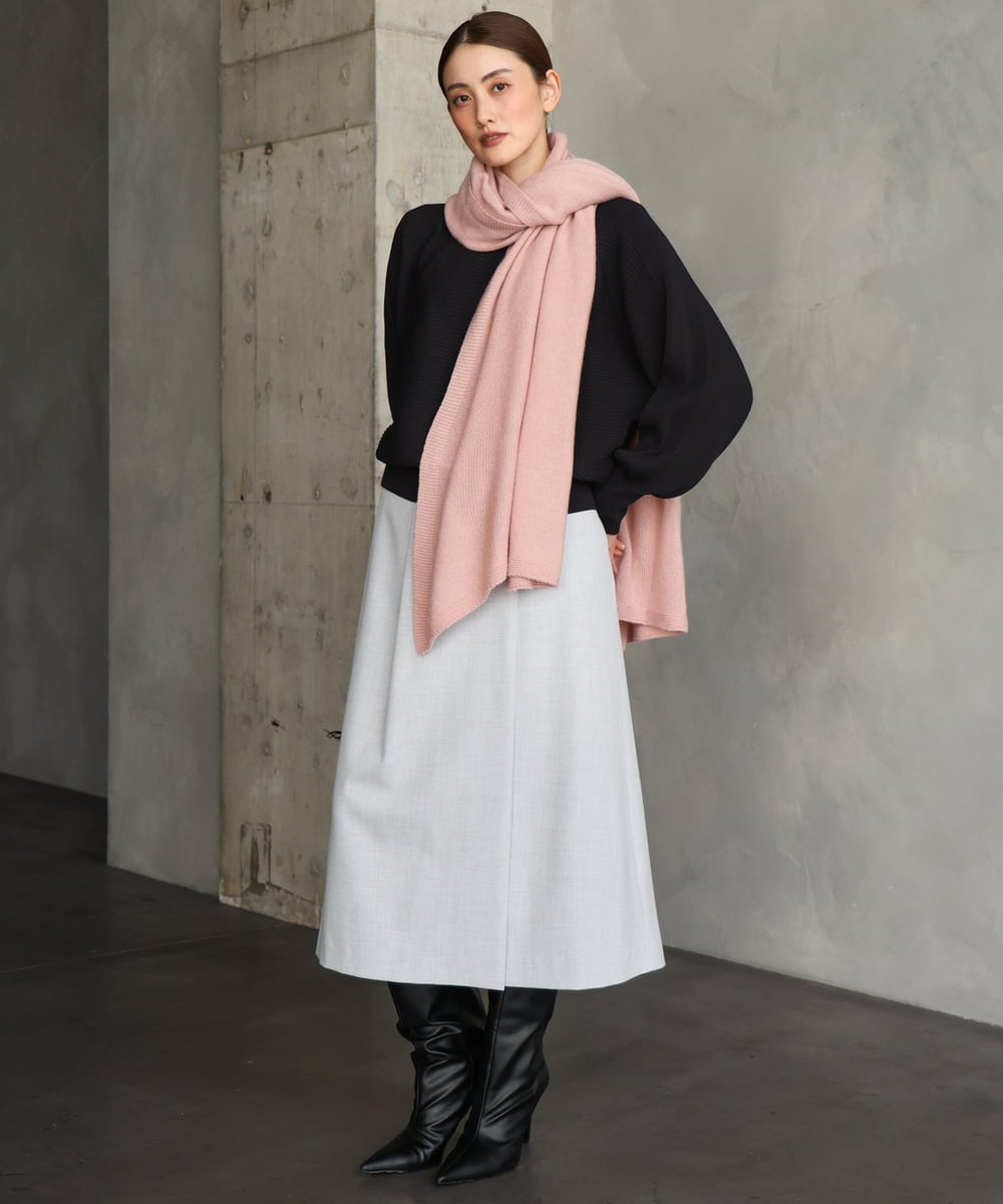 F6FAH17190 MICHEL KLEIN(小さいサイズ)(メゾン ドゥ サンク) 【小さいサイズ】[定番人気]ホールガーメント(R)ドルマンスリーブニット(長袖) ピンク