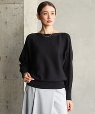 F6FAH17190 MICHEL KLEIN(小さいサイズ)(メゾン ドゥ サンク) 【小さいサイズ】[定番人気]ホールガーメント(R)ドルマンスリーブニット(長袖) ブラック