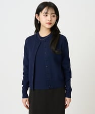 F6FDD01190 MICHEL KLEIN(小さいサイズ)(メゾン ドゥ サンク) [小さいサイズ][アンサンブル対応]コンパクトニットプルオーバー ネイビー