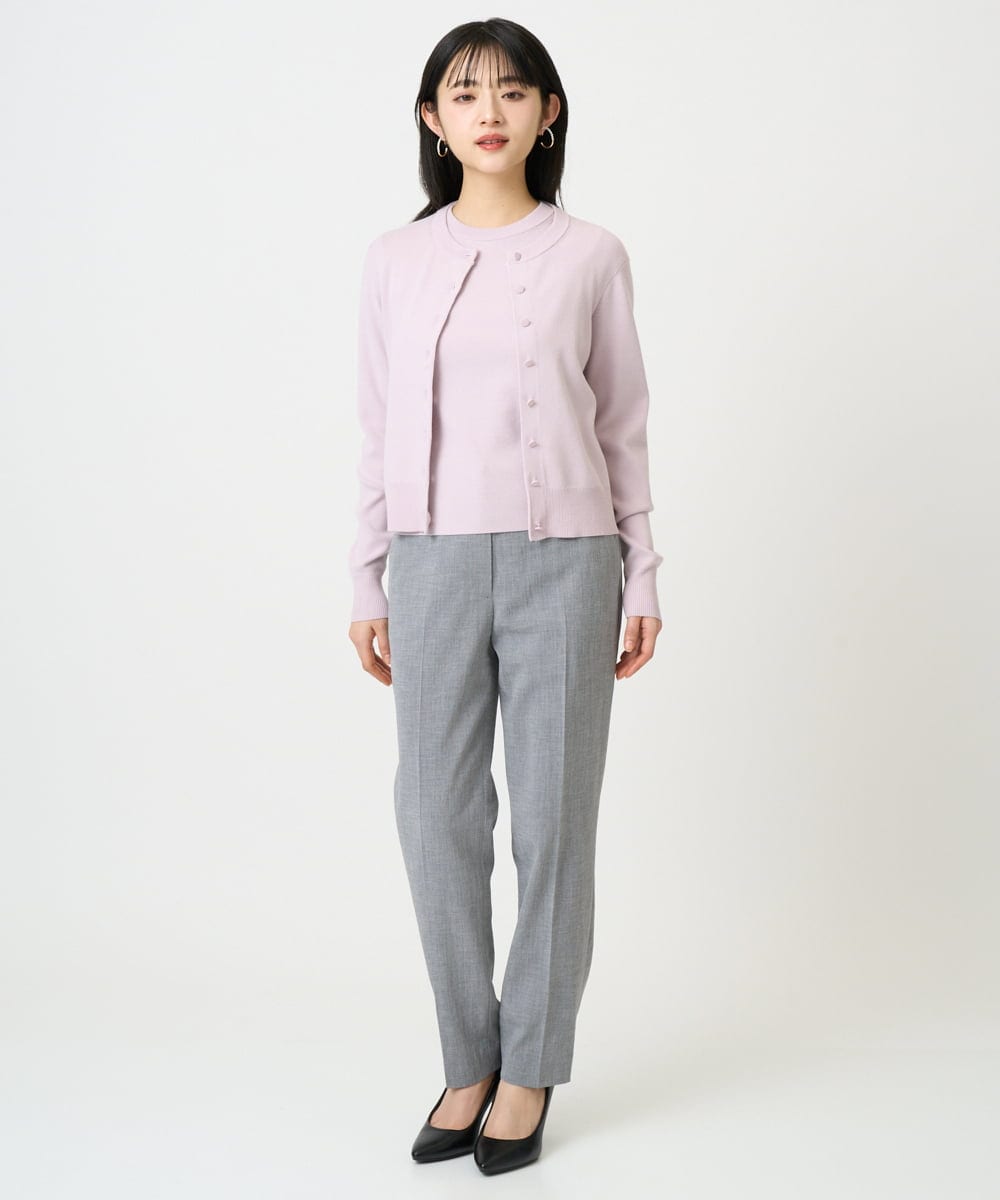 F6FDD01190 MICHEL KLEIN(小さいサイズ)(メゾン ドゥ サンク) [小さいサイズ][アンサンブル対応]コンパクトニットプルオーバー ネイビー