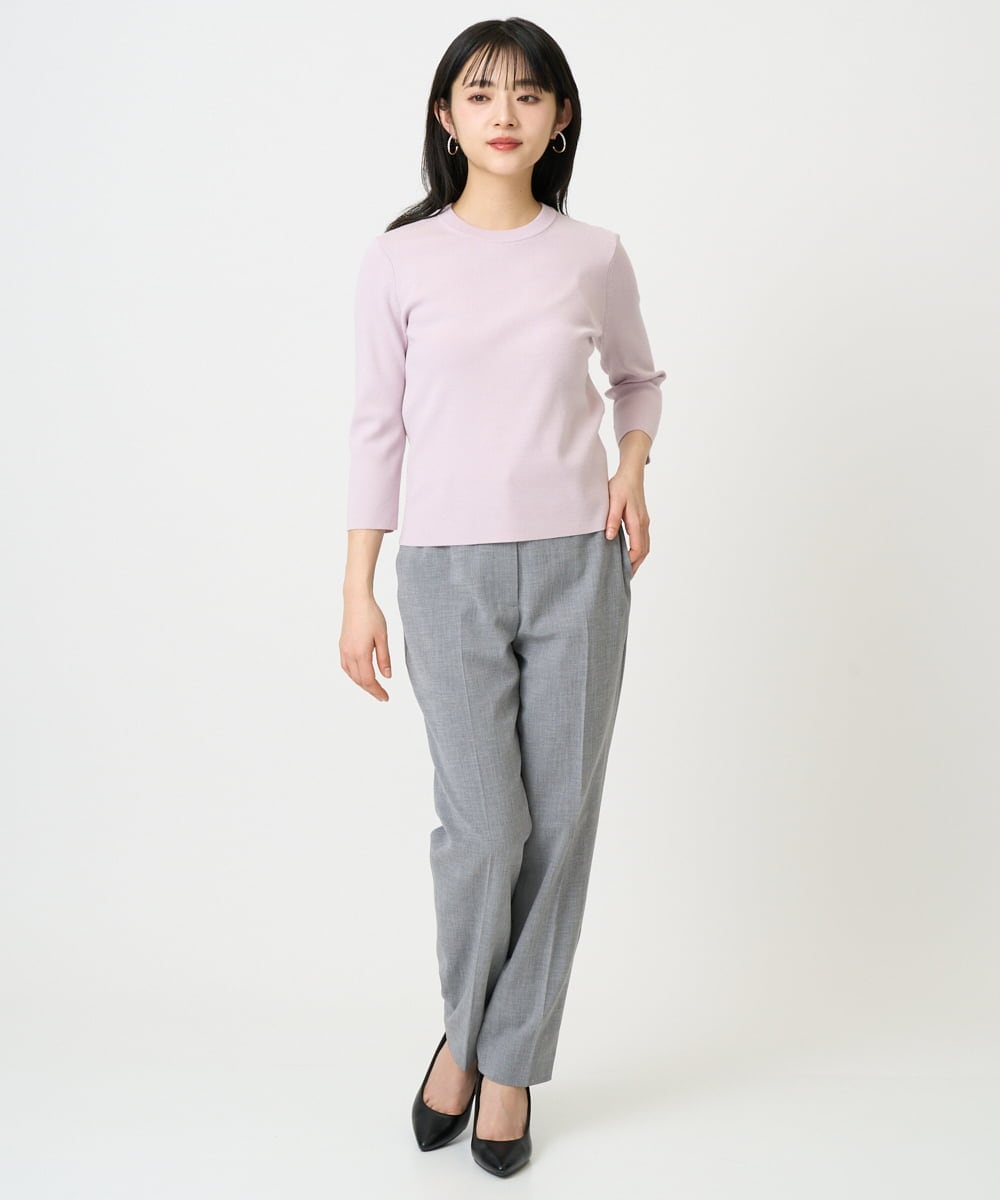 F6FDD01190 MICHEL KLEIN(小さいサイズ)(メゾン ドゥ サンク) [小さいサイズ][アンサンブル対応]コンパクトニットプルオーバー ネイビー