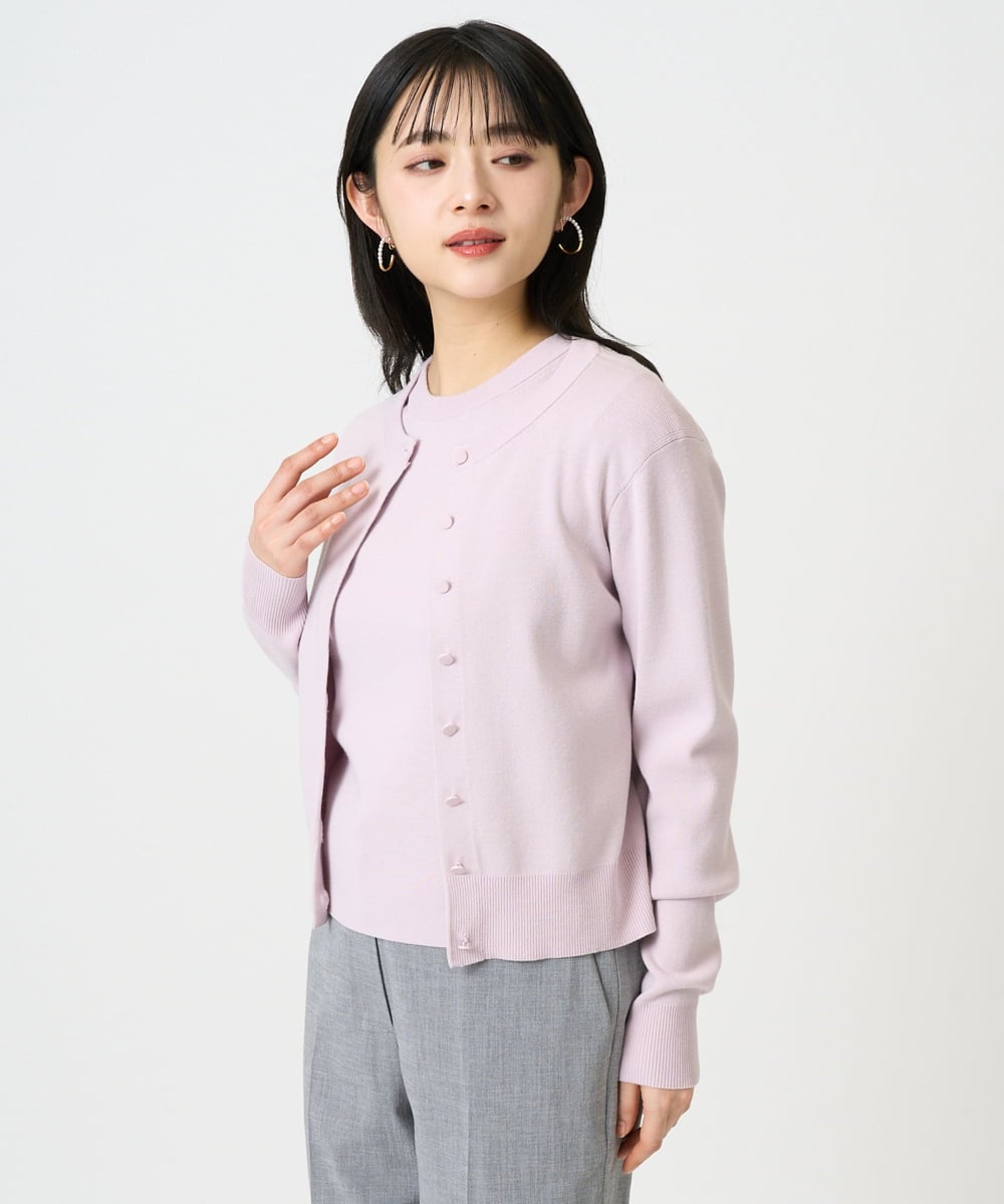 F6FDD01190 MICHEL KLEIN(小さいサイズ)(メゾン ドゥ サンク) [小さいサイズ][アンサンブル対応]コンパクトニットプルオーバー ネイビー