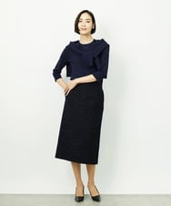 F6FDD01190 MICHEL KLEIN(小さいサイズ)(メゾン ドゥ サンク) [小さいサイズ][アンサンブル対応]コンパクトニットプルオーバー ネイビー