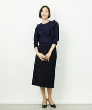 F6FDD01190 MICHEL KLEIN(小さいサイズ)(メゾン ドゥ サンク) [小さいサイズ][アンサンブル対応]コンパクトニットプルオーバー ネイビー