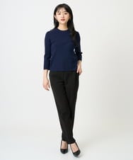 F6FDD01190 MICHEL KLEIN(小さいサイズ)(メゾン ドゥ サンク) [小さいサイズ][アンサンブル対応]コンパクトニットプルオーバー ネイビー