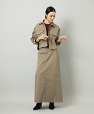 F6HJA30200 MICHEL KLEIN(小さいサイズ)(メゾン ドゥ サンク) [小さいサイズ][セットアップ対応]チノAラインスカート カーキ