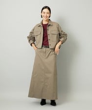 F6HJA30200 MICHEL KLEIN(小さいサイズ)(メゾン ドゥ サンク) [小さいサイズ][セットアップ対応]チノAラインスカート カーキ