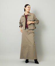 F6HJA30200 MICHEL KLEIN(小さいサイズ)(メゾン ドゥ サンク) [小さいサイズ][セットアップ対応]チノAラインスカート カーキ