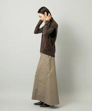 F6HJA30200 MICHEL KLEIN(小さいサイズ)(メゾン ドゥ サンク) [小さいサイズ][セットアップ対応]チノAラインスカート カーキ