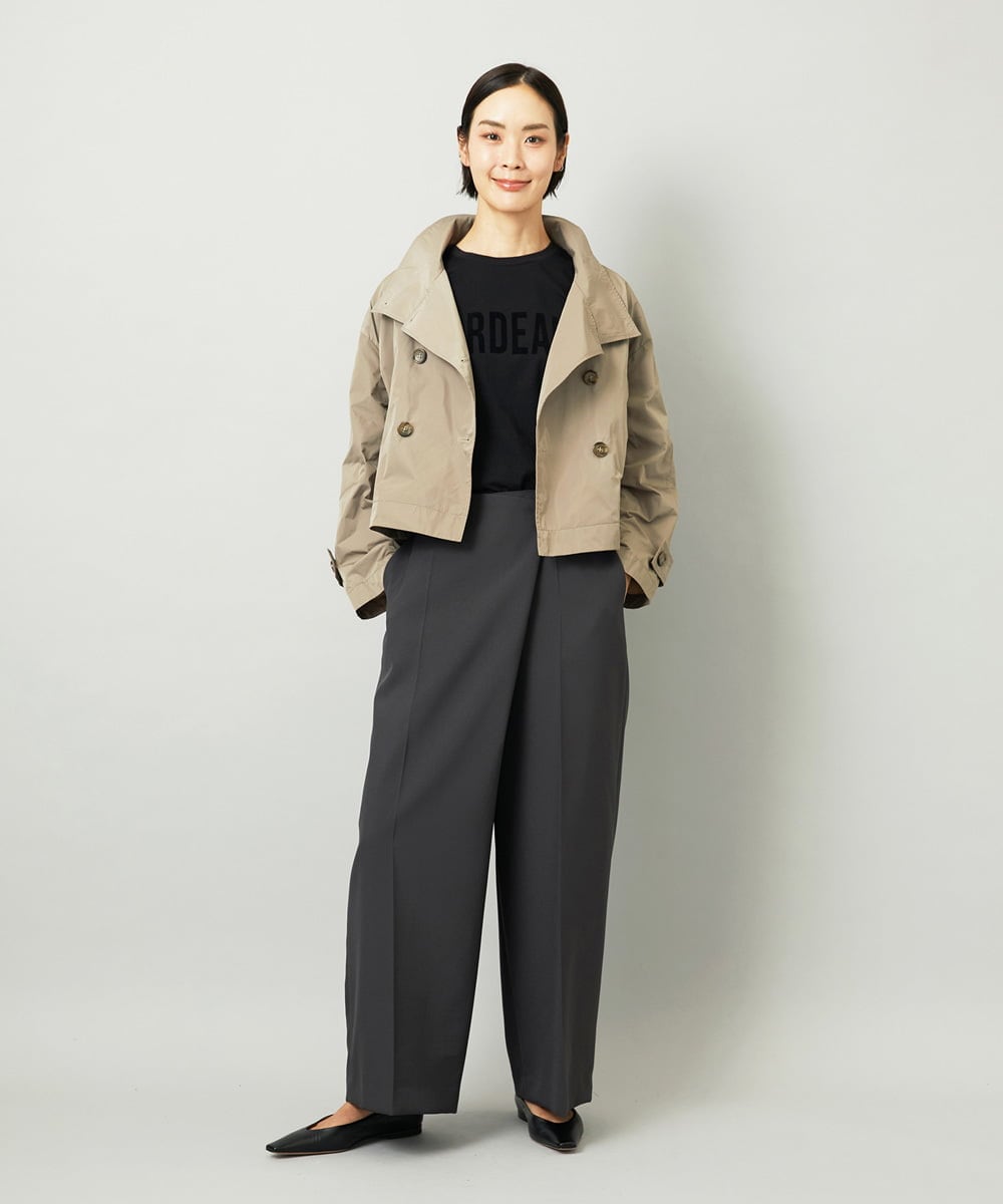 F6JAD11390 MICHEL KLEIN(小さいサイズ)(メゾン ドゥ サンク) [小さいサイズ]スタンドカラーショートブルゾン ベージュ