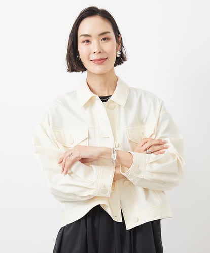 F6JGA07330 MICHEL KLEIN(小さいサイズ) [小さいサイズ]デニムライクブルゾン