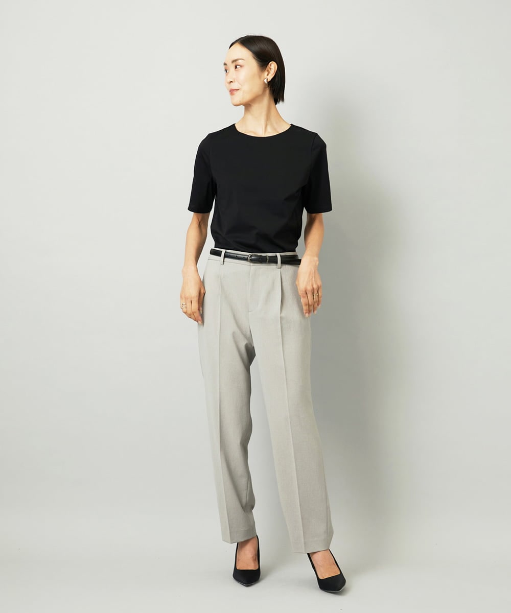 F6KAD15150 MICHEL KLEIN(小さいサイズ)(メゾン ドゥ サンク) [小さいサイズ]クリーンフォルムTシャツ ブラック