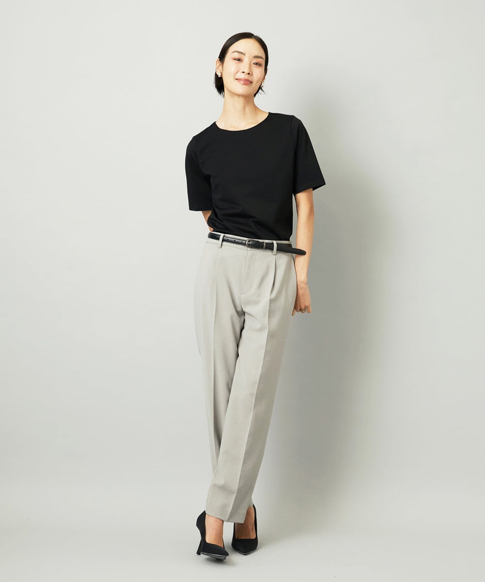 F6KAD15150 MICHEL KLEIN(小さいサイズ)(メゾン ドゥ サンク) [小さいサイズ]クリーンフォルムTシャツ ブラック