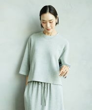 F6KAD60190 MICHEL KLEIN(小さいサイズ)(メゾン ドゥ サンク) [小さいサイズ]ラメ裏毛プルオーバー ライトグレー