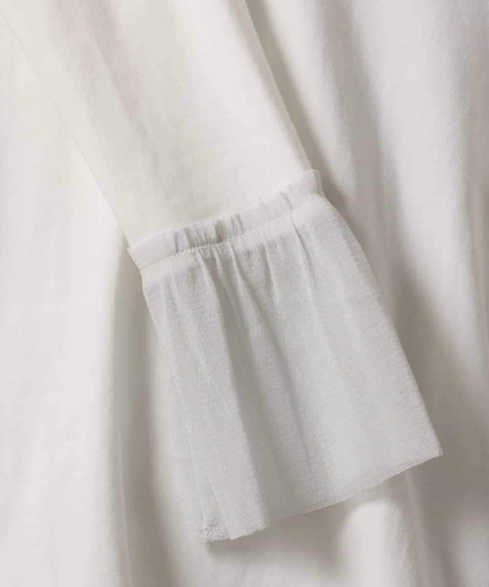 F6KAG50140 MICHEL KLEIN(小さいサイズ)(メゾン ドゥ サンク) [小さいサイズ][レイヤードスタイルにおすすめ]ラメチュールスリーブカットソー ブラウン