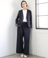 F6KGD20150 MICHEL KLEIN(小さいサイズ)(メゾン ドゥ サンク) [小さいサイズ][遮熱効果素材]ステッチレス五分袖プルオーバー ホワイト