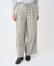 F6LAD13260 MICHEL KLEIN(小さいサイズ)(メゾン ドゥ サンク) [小さいサイズ]2WAYストレッチチェックワイドパンツ ライトグレー
