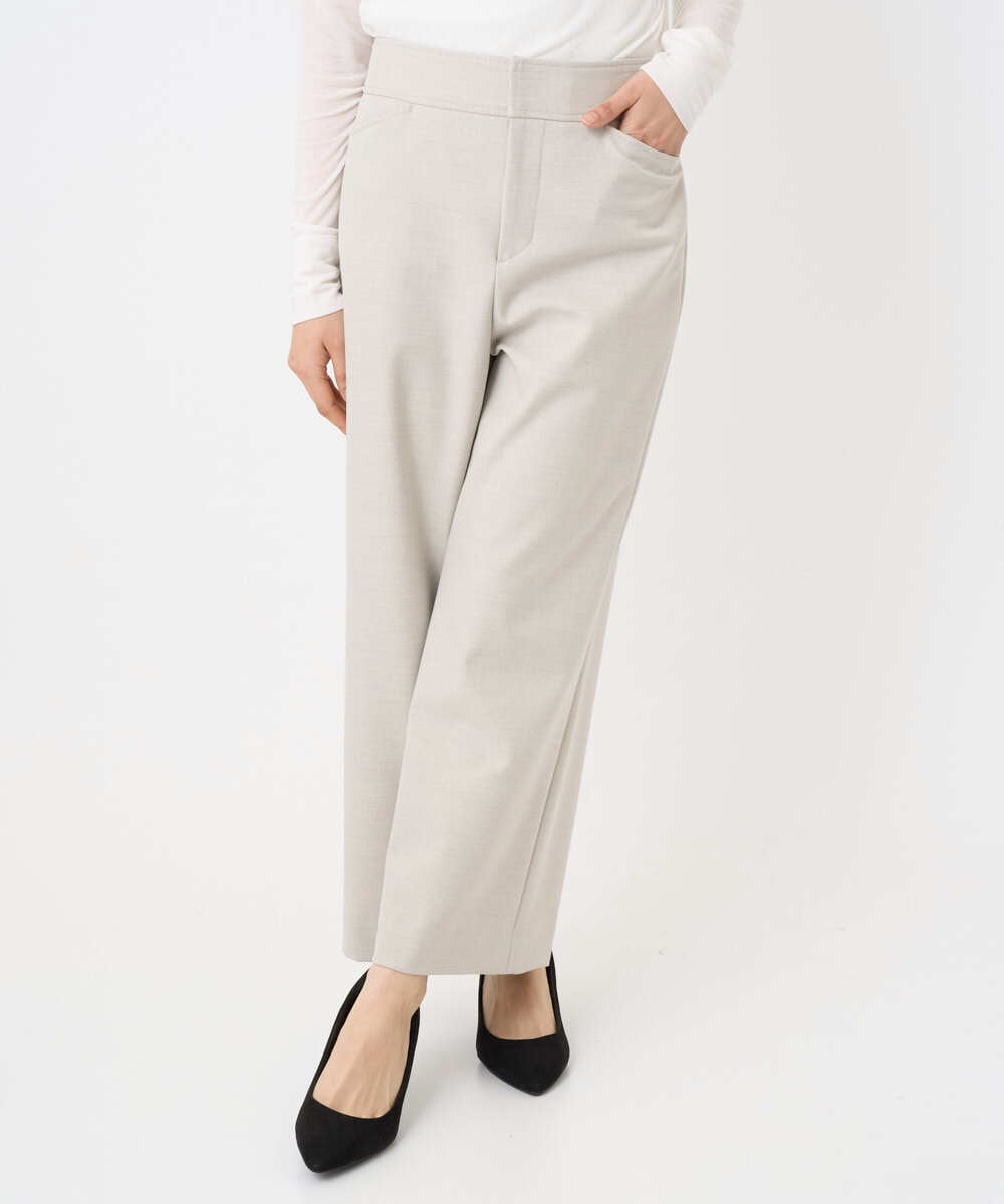 F6LAD28180 MICHEL KLEIN(小さいサイズ)(メゾン ドゥ サンク) [小さいサイズ][定番人気]ストレッチ裏起毛ワイドパンツ ライトグレー