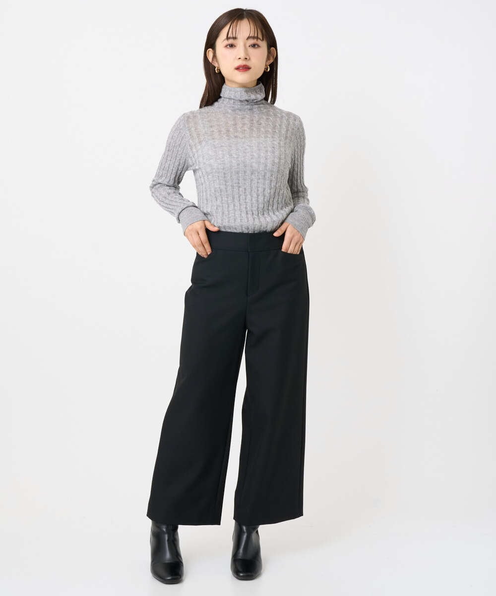 F6LAD28180 MICHEL KLEIN(小さいサイズ)(メゾン ドゥ サンク) [小さいサイズ][定番人気]ストレッチ裏起毛ワイドパンツ ライトグレー