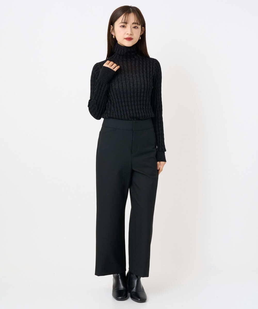 F6LAD28180 MICHEL KLEIN(小さいサイズ)(メゾン ドゥ サンク) [小さいサイズ][定番人気]ストレッチ裏起毛ワイドパンツ ライトグレー