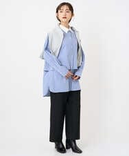 F6LAD28180 MICHEL KLEIN(小さいサイズ)(メゾン ドゥ サンク) [小さいサイズ][定番人気]ストレッチ裏起毛ワイドパンツ ライトグレー