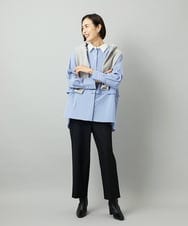 F6LAD28180 MICHEL KLEIN(小さいサイズ)(メゾン ドゥ サンク) [小さいサイズ][定番人気]ストレッチ裏起毛ワイドパンツ ライトグレー